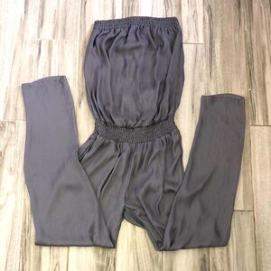 BB Dakota | grey satin jumpsuit